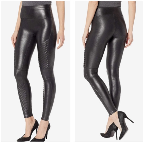 SPANX Faux Leather Moto Leggings